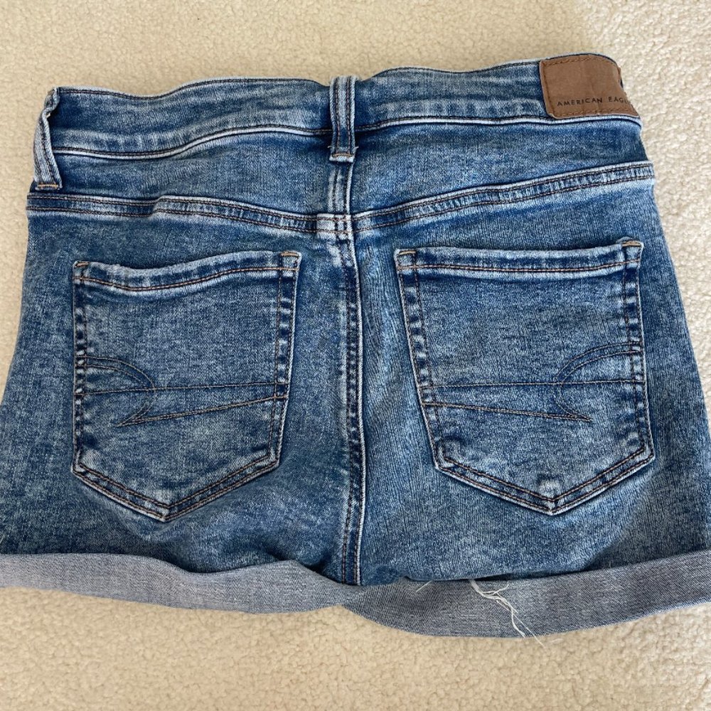 American Eagle Denim Stretchy Ripped Shorts